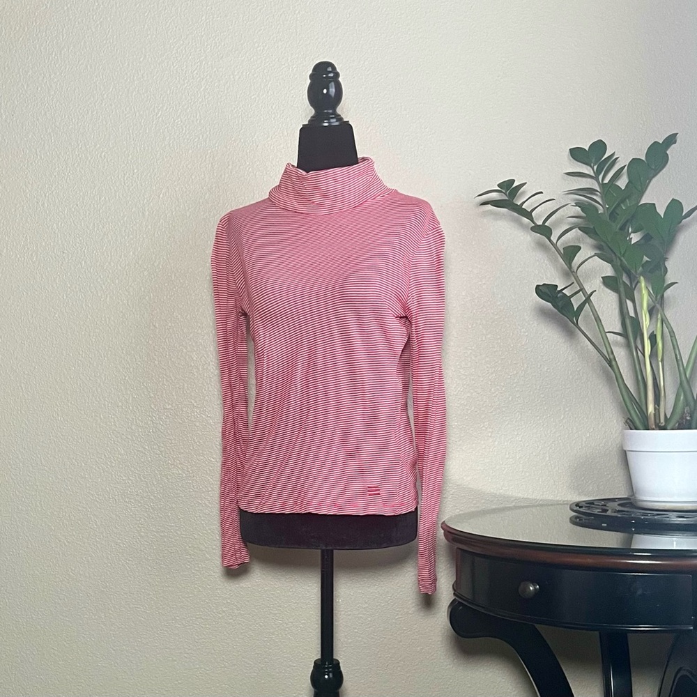 BDG Red Striped Turtleneck Top